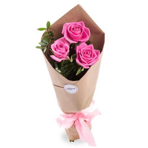 Купить на заказ Букет из 3 розовых роз с доставкой в Есике