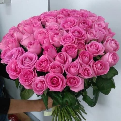Купить на заказ Букет из 75 розовых роз с доставкой в Есике