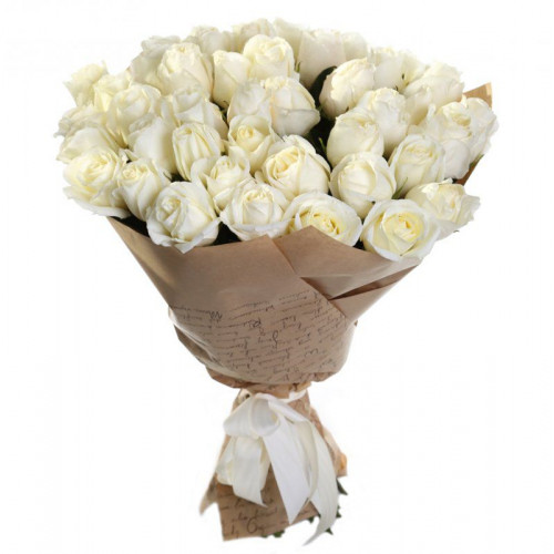 Купить на заказ Букет из 35 белых роз с доставкой в Есике