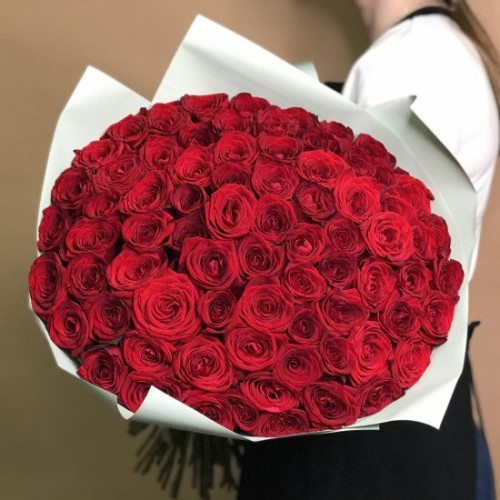 Купить на заказ Букет из 75 красных роз с доставкой в Есике