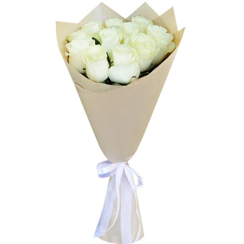 Купить на заказ Букет из 11 белых роз с доставкой в Есике